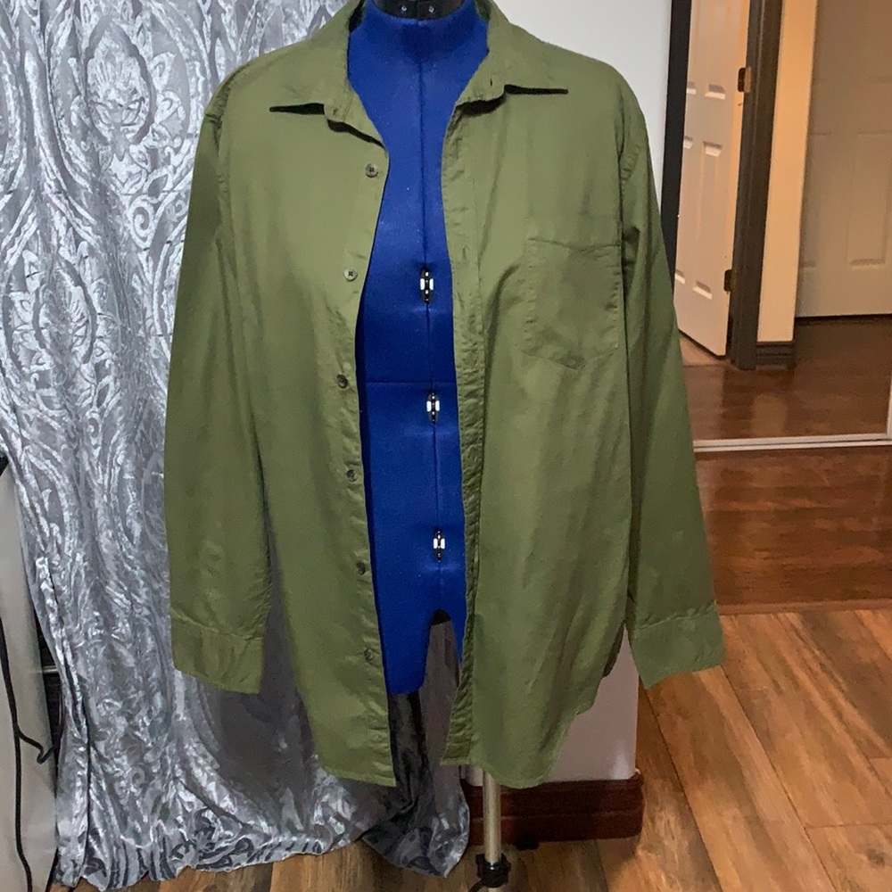 Olive green long sleeve button down